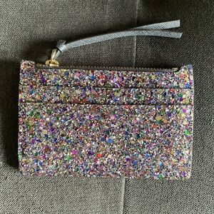 MZ Wallace Glitter Credit Card Holder with Zipper
